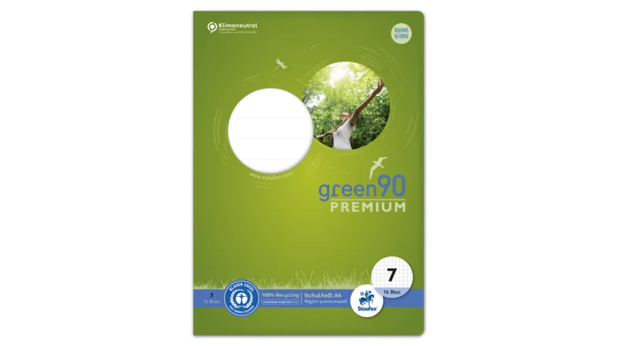 Ursus Green Premium Heft A4 16 Blatt Lineatur 7 kariert