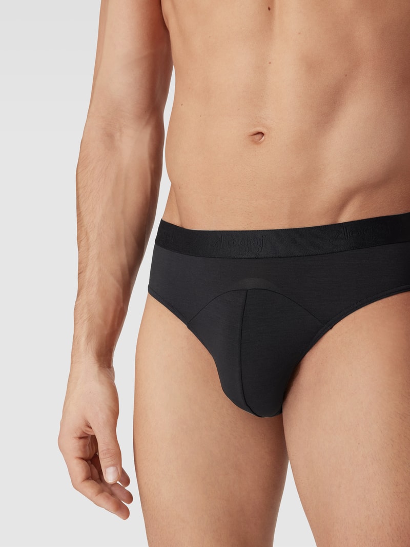 Slip mit Streifenmuster im 2er-Pack in schwarz