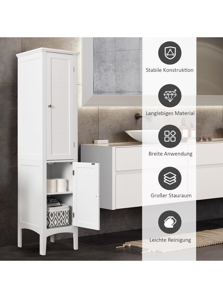 COSTWAY Badezimmerschrank in Weiß günstig kaufen 160 cm