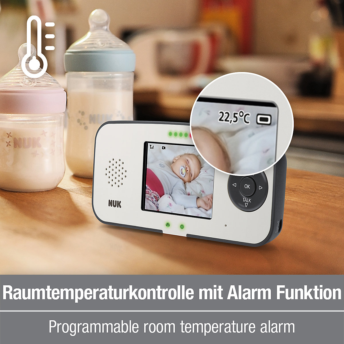 NUK Eco Control Video Display 550VD, digitales Babyphone mit Eco-Mode, Video Funktion und Full-Eco-Control