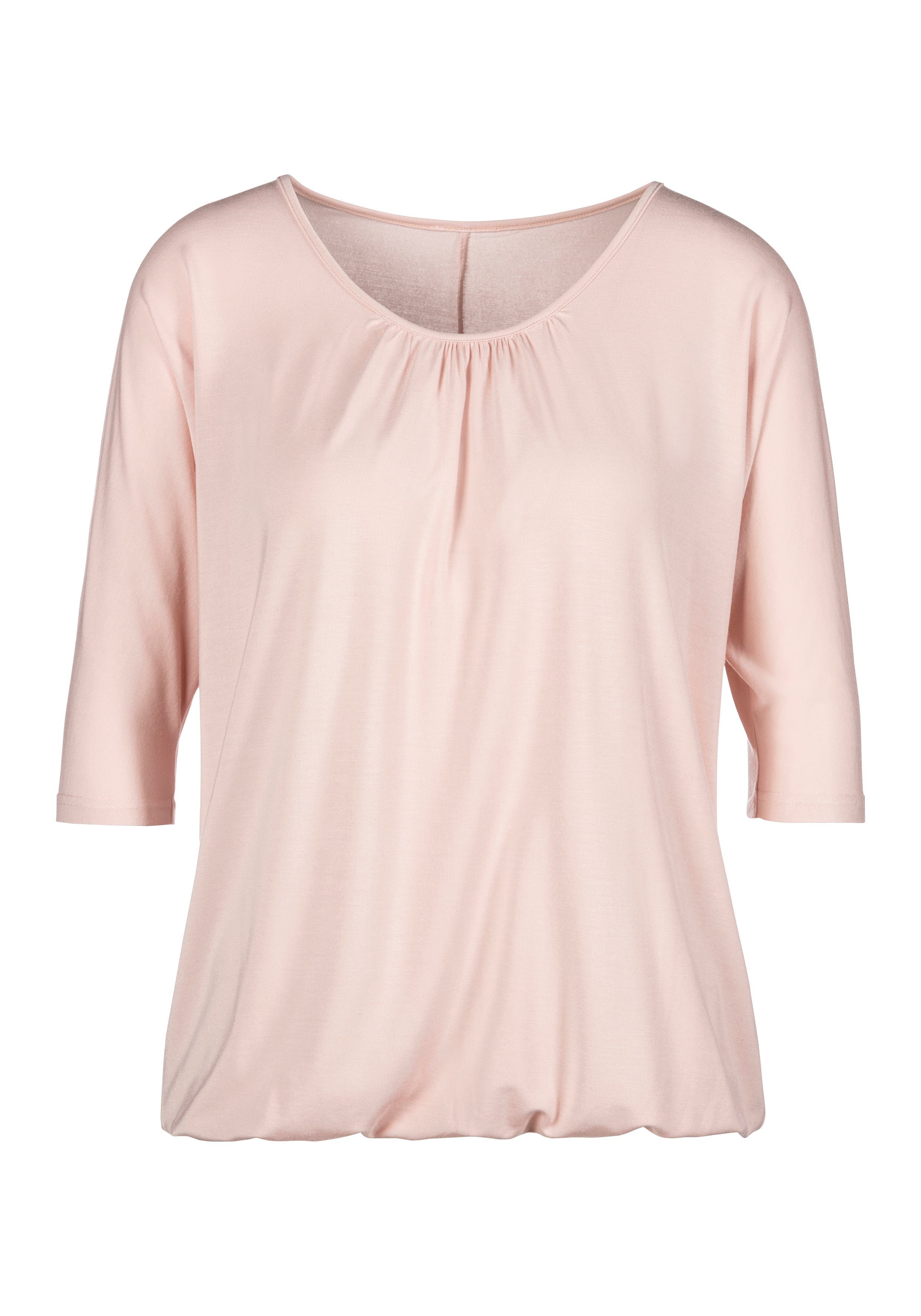 LASCANA 3/4-Arm-Shirt mit zarter Raffung am Ausschnitt