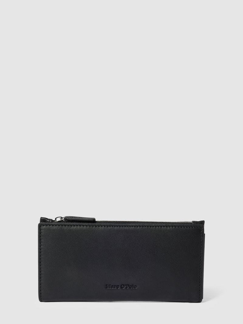 Portemonnaie mit Label-Detail Modell 'JORIA' in schwarz