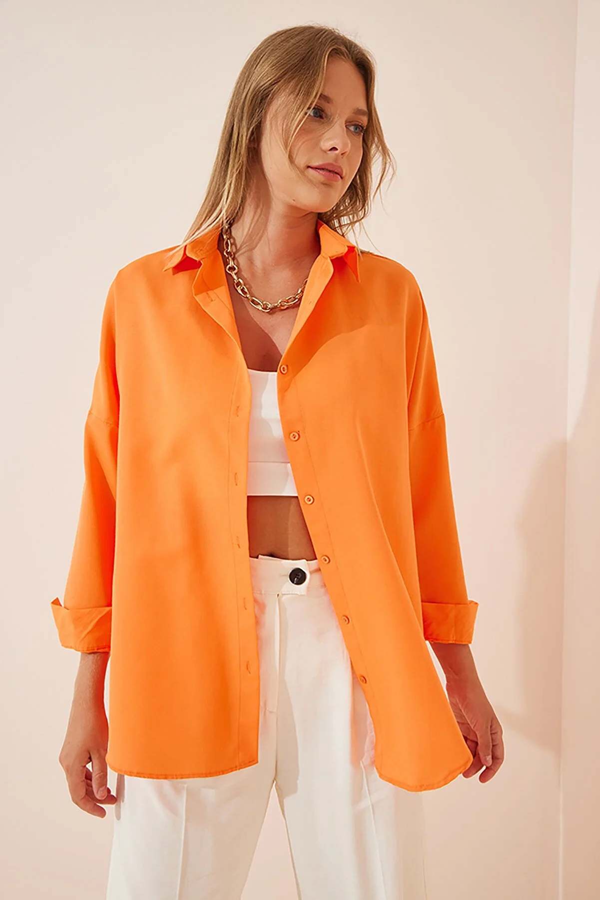 Happiness İstanbul  Hemd - Orange - Oversized