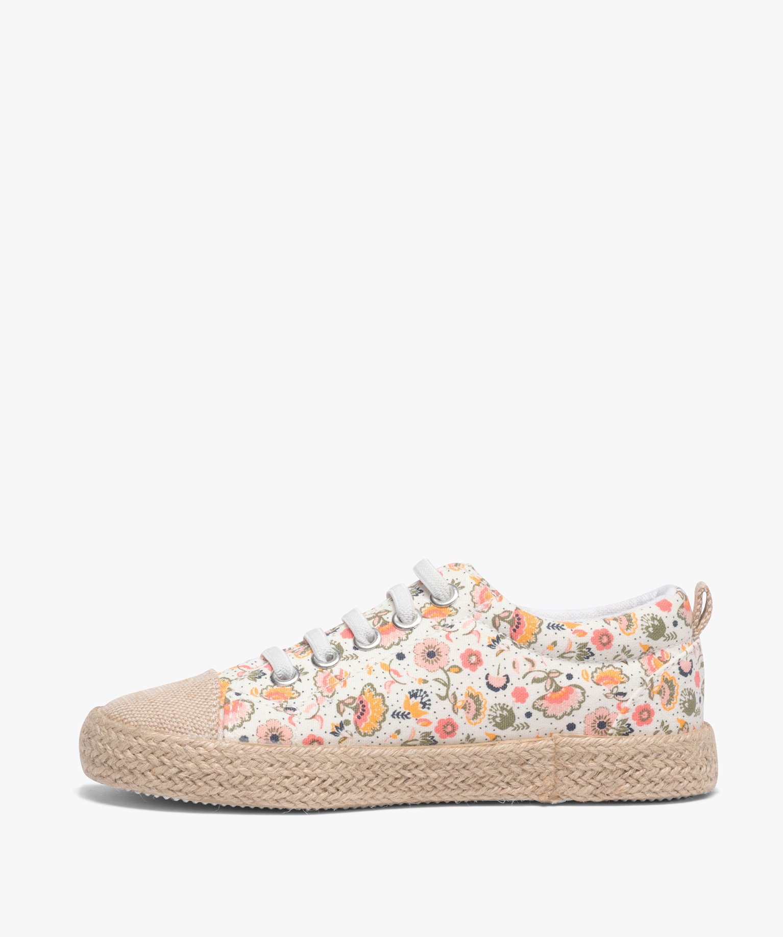 Baskets fille en toile avec semelle en corde imprime | GEMO