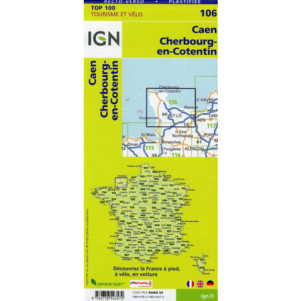 Caen Cherbourg-Octeville 1:100 000 - Karte