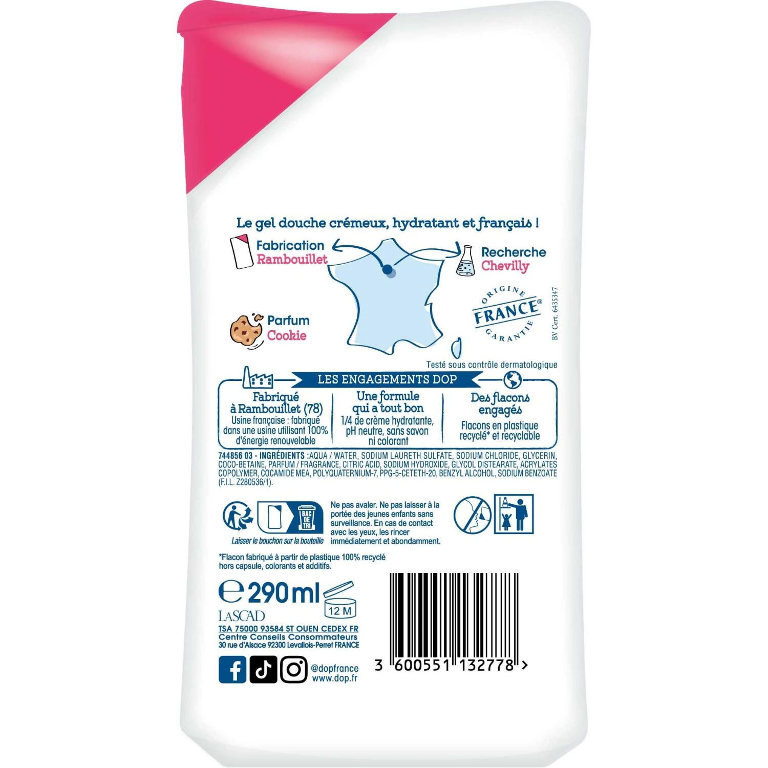 DOP Dop Gyermekkori Puhaság Tusfürdő Keksz 290ml
