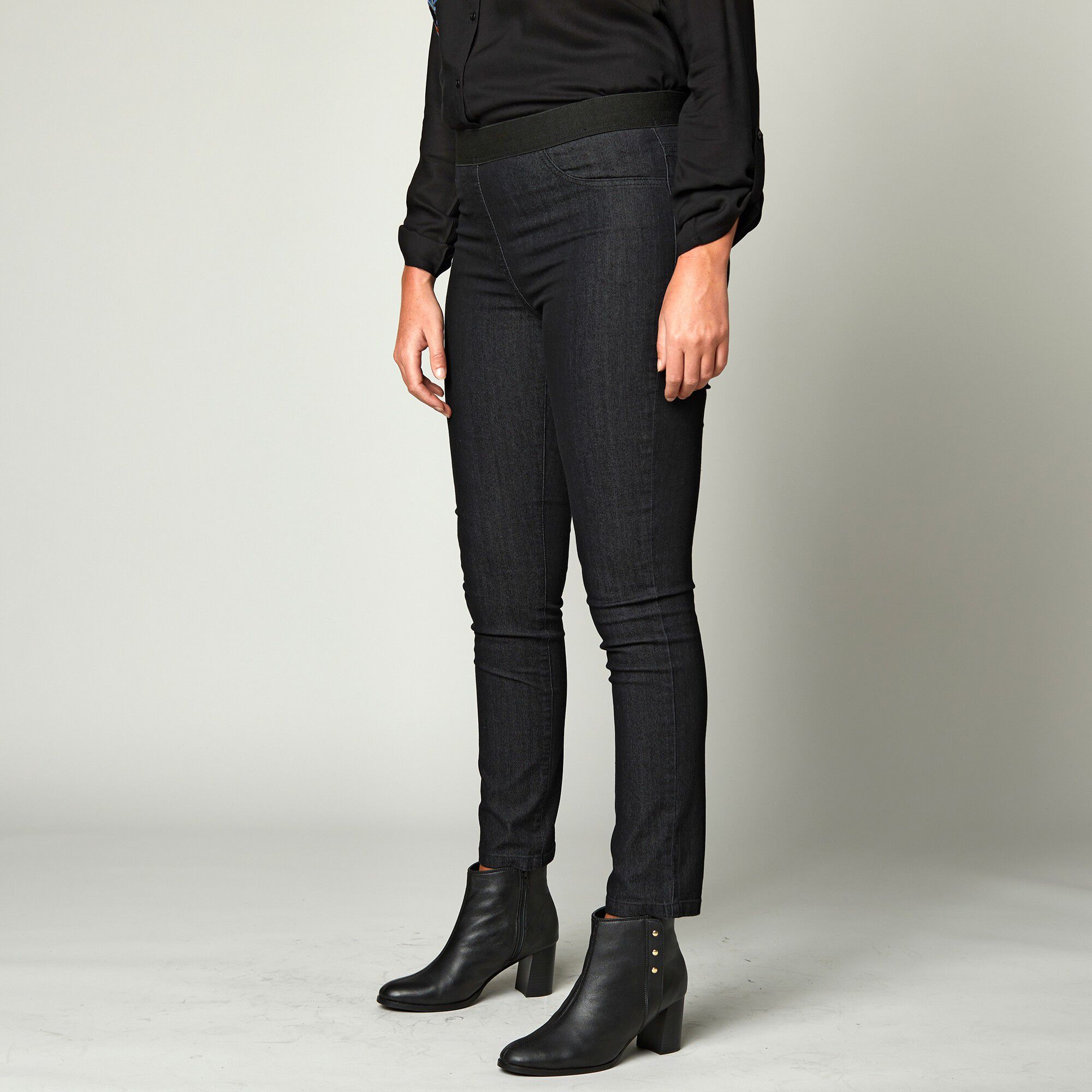 Jegging denim taille élastiquée
