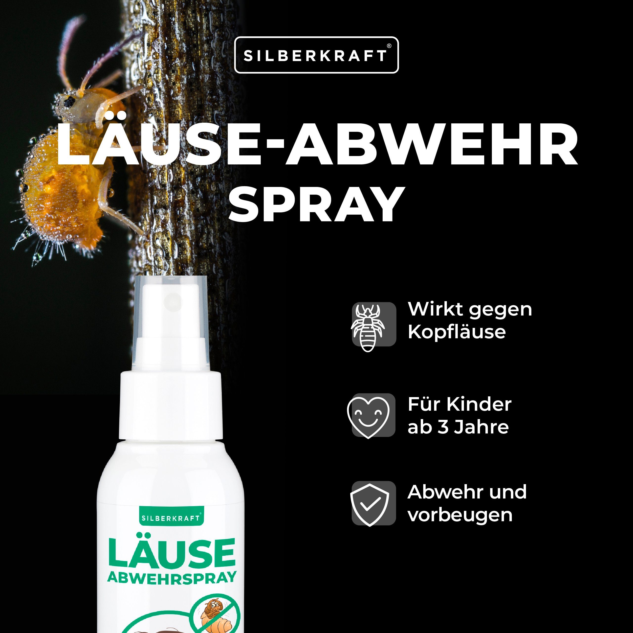 Silberkraft Insektenspray Kopfläusespray, Läuseabwehrspray, 100 ml, 1-St.
