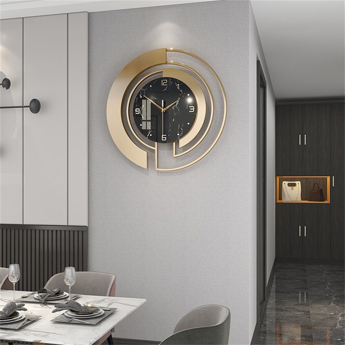HOPPO~ Wanduhr 45cm moderne und stilvolle kreative Wanduhr, dekorative stille Wanduhr