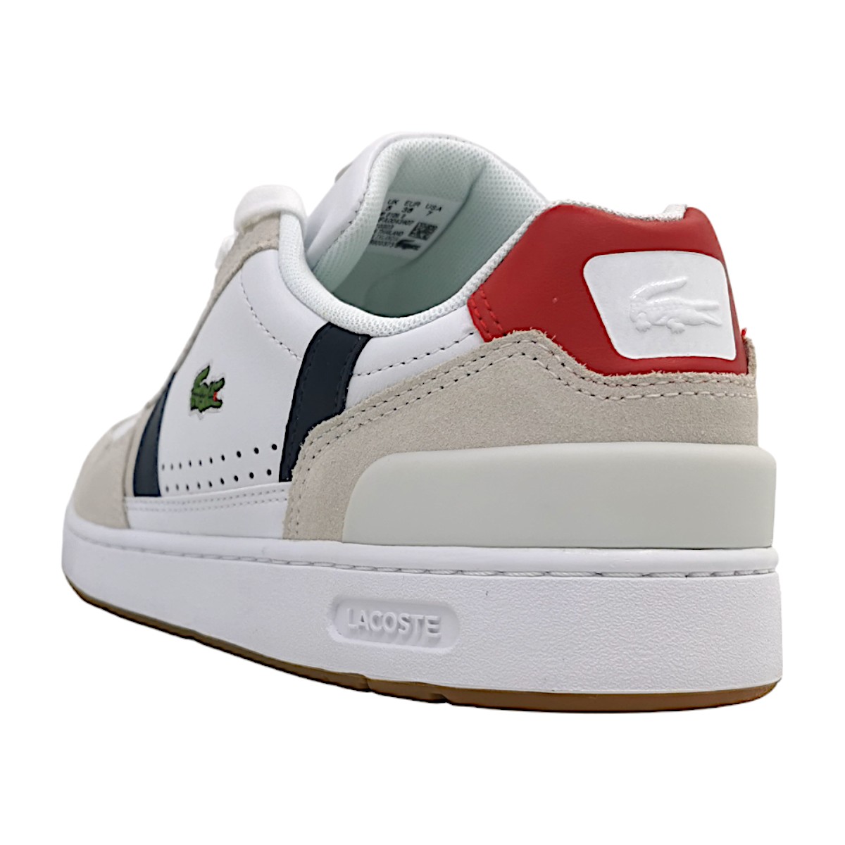Lacoste T-Clip Tricolor Sneaker 40SFA0043 Weiß 407- White/Navy/Red