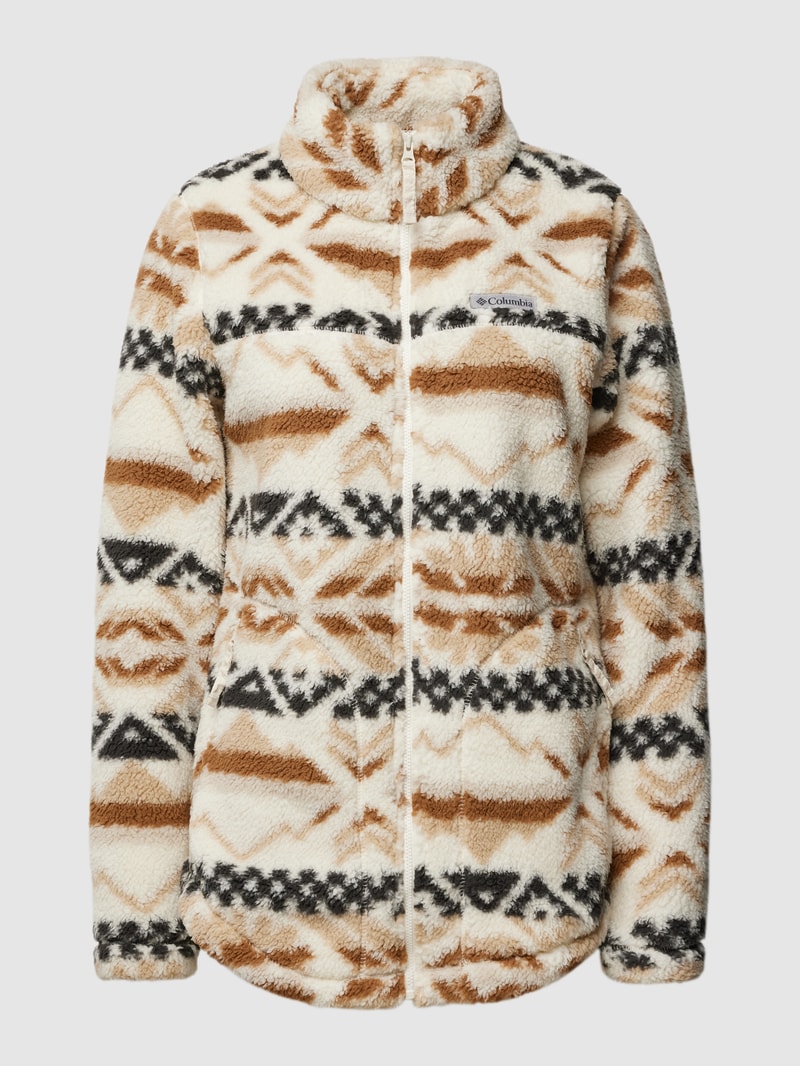 Sweatjacke mit Teddyfall Modell 'West Bend Full Zip' in beige