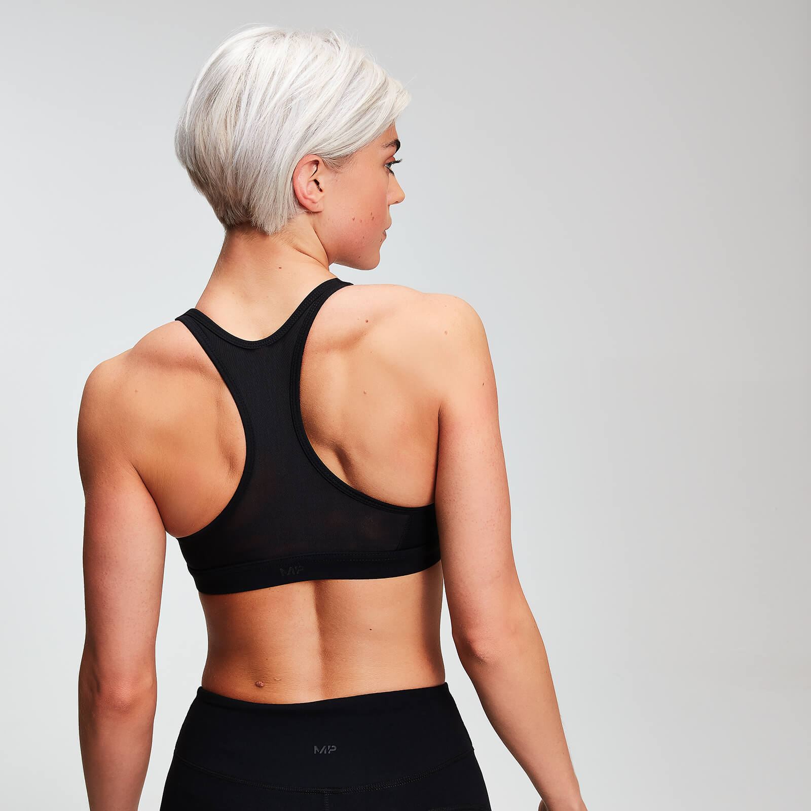 Brassière de sport MP Power en résille pour femmes – Noir