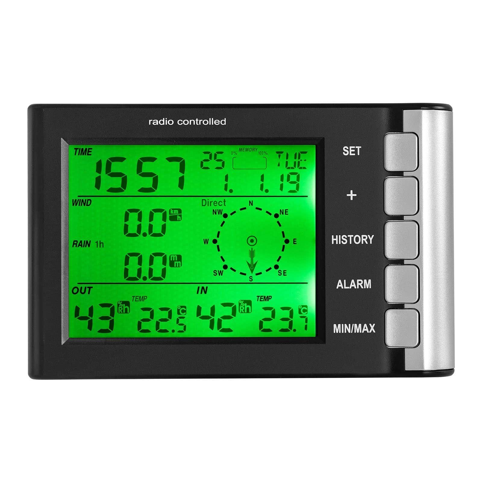 Steinberg Systems Profi Funk Wetterstation Funkwetterstation Regenmesser Solar LCD Wetterstation