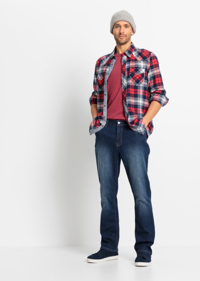 Regular Fit Stretch-Jeans mit Bio-Baumwolle