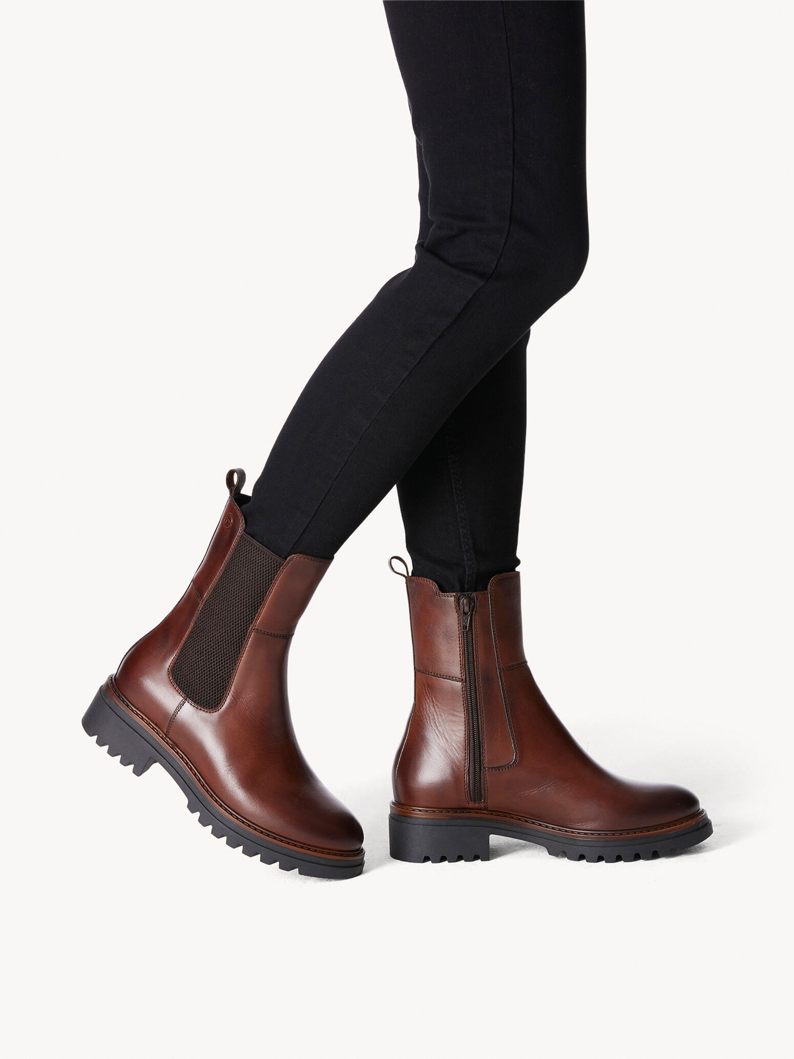 Bottine Chelsea en cuir - marron