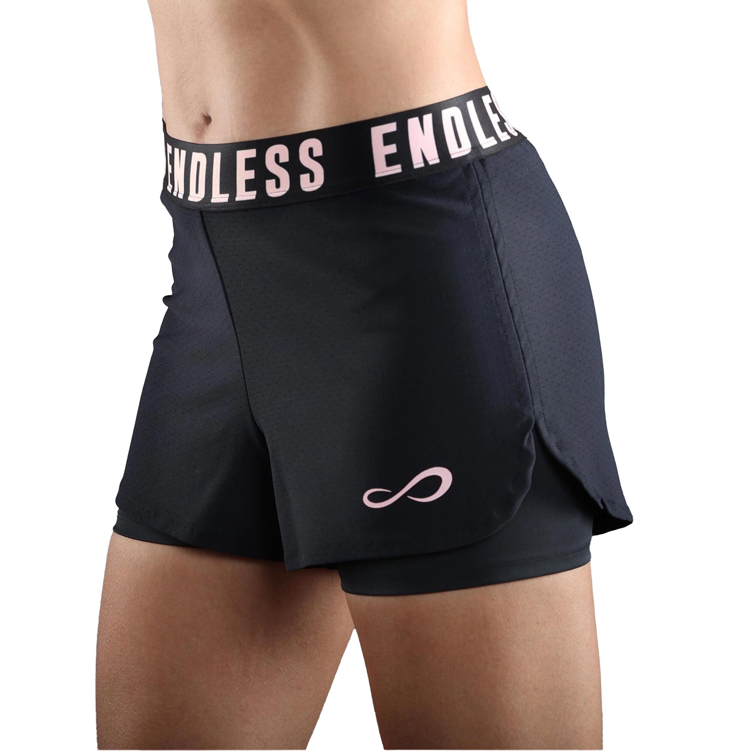 Iconic Tech Shorts Damen - Schwarz, Rosa
