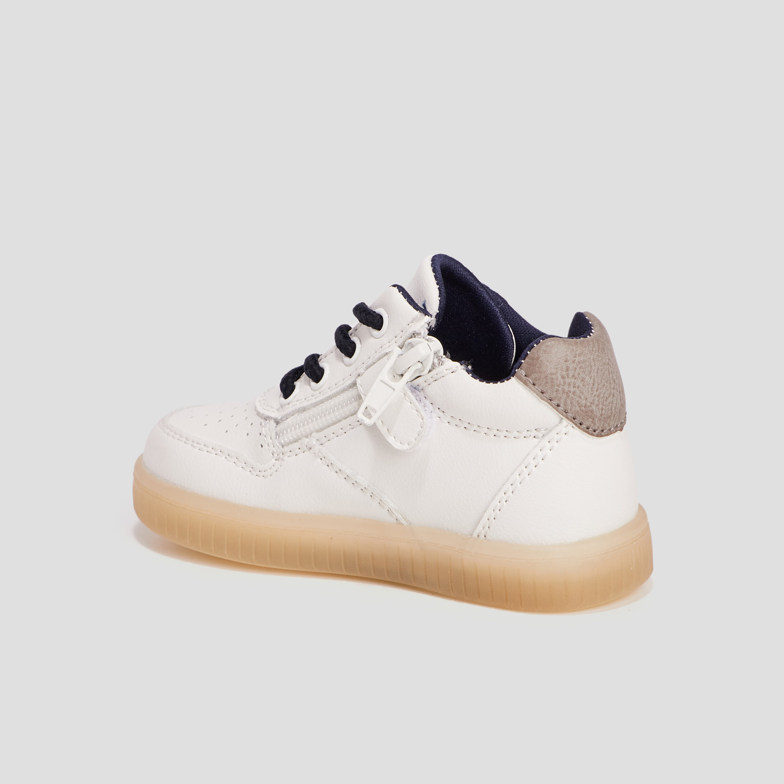 Baskets montantes à lacets blanc bébé garçon | La Halle