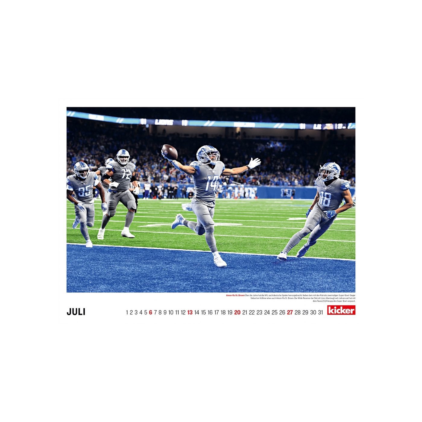 kicker American Football Monatskalender2025
