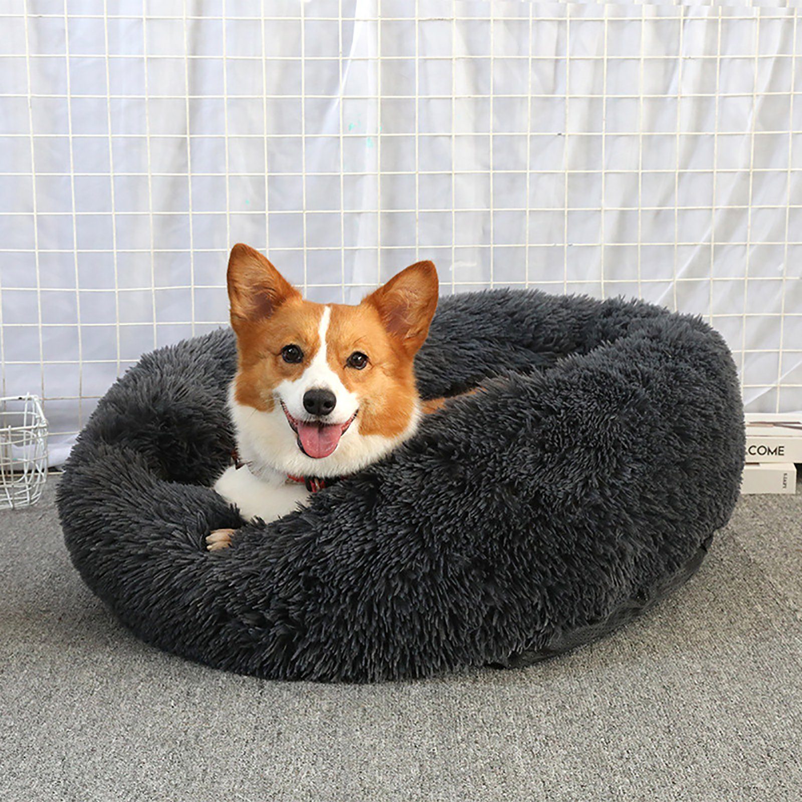 CALIYO Tierbett Tierbetten 100 cm, Waschbar Flauschiges Hundebett Katzenbett, Waschbar Hundesofa Tierbetten für Kleine, Mittelgroße Hunde, Katzen