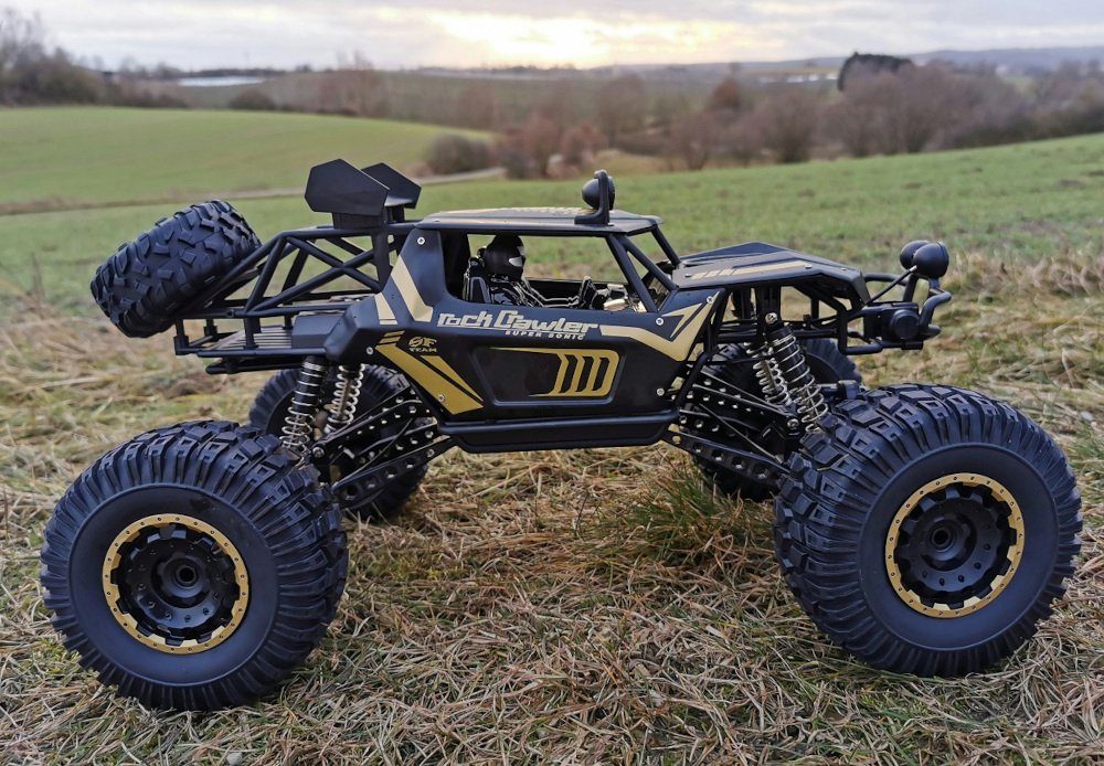 BruKa RC-Auto Robuster Geländewagen PANTHER XXL mit LED-Scheinwerfern, Ferngesteuertes Auto mit 4x4 Allradantrieb, 50cm
