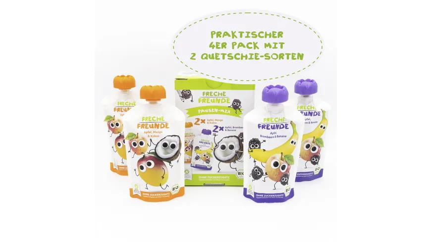 Freche Freunde Bio Quetschie Multipack Pausen-Mix 400 g