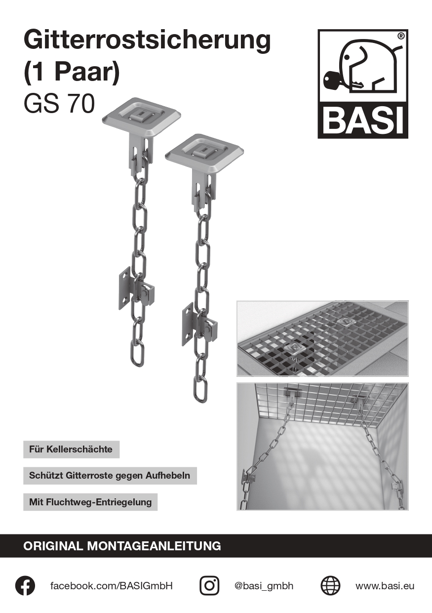 Basi GS70 Gitterrostsicherung mit Kette