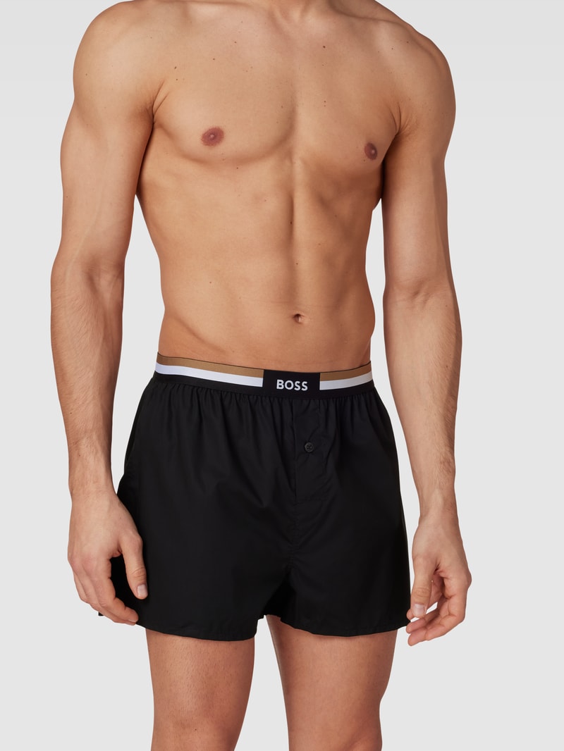 Boxershorts mit Logo-Bund im 2er-Pack Modell 'Boxer' in camel