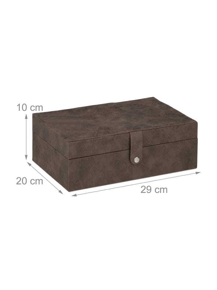 relaxdays Schmuckkästchen in Braun - (B)29 x (H)10 x (T)20 cm günstig kaufen onesize