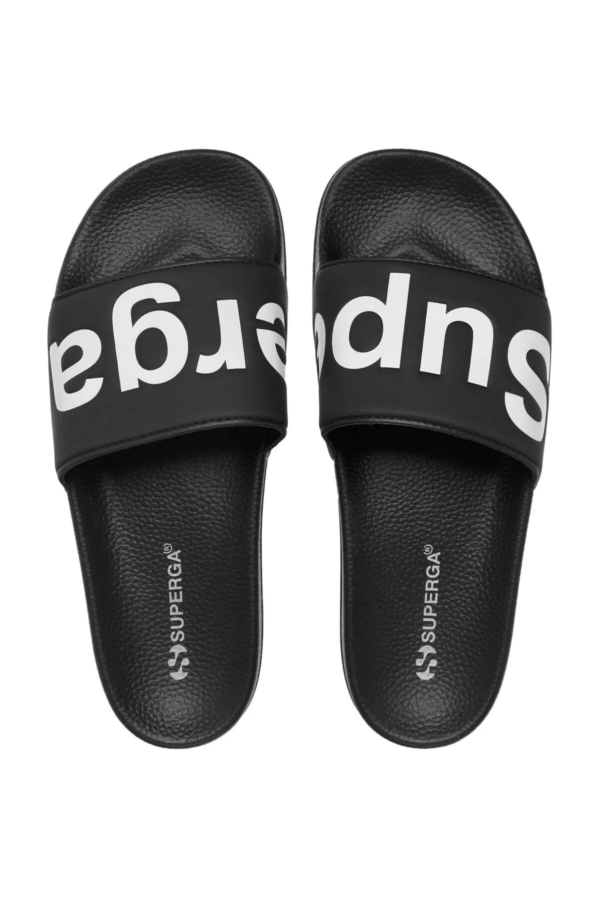 Superga  1908 Modell Polysoft Unisex Schwarz-Weiß Slides Hausschuhe