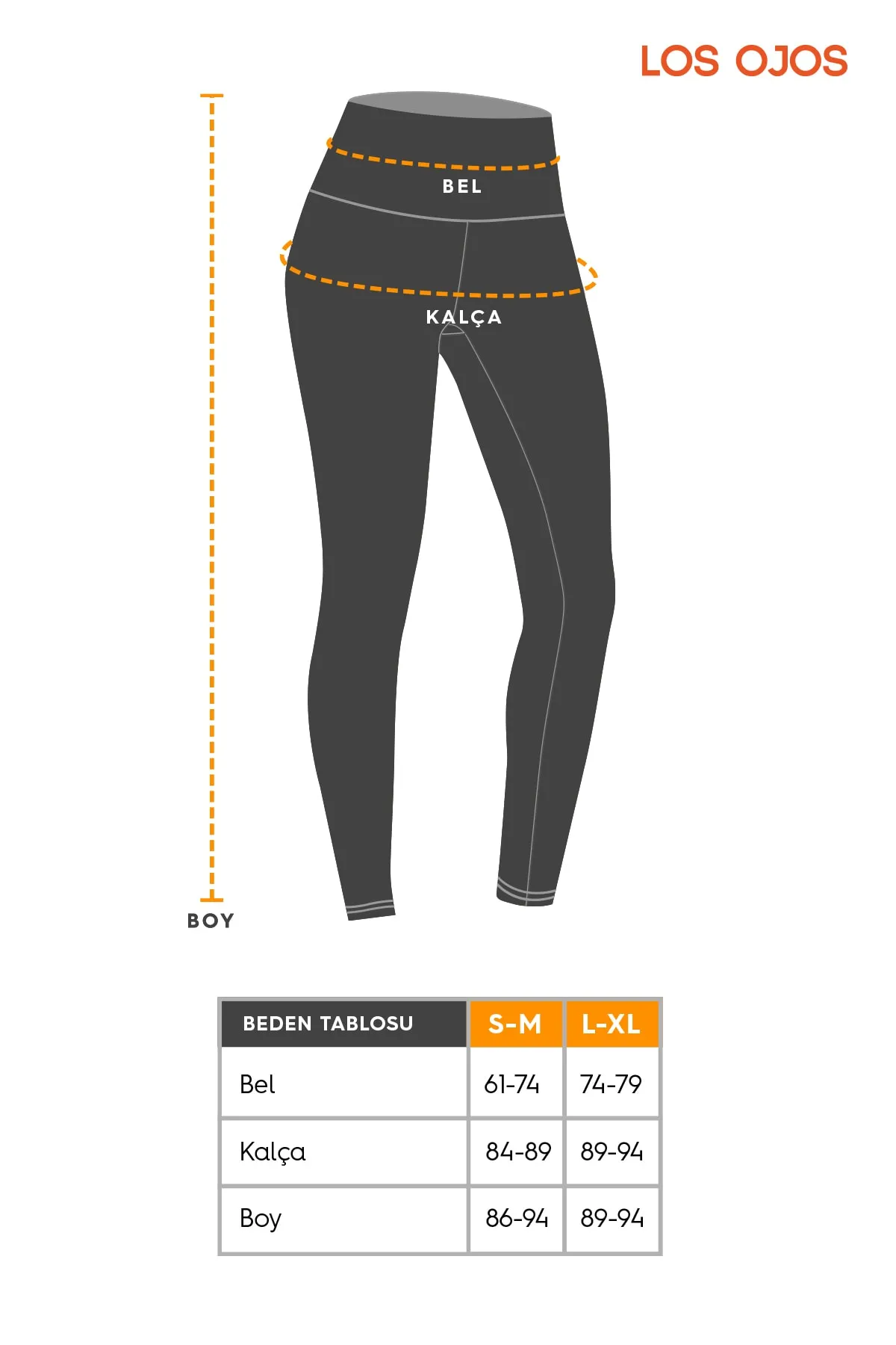 LOS OJOS  Anthrazitfarbene, nahtlose, gerippte Fitness-Leggings mit hoher Taille für Damen