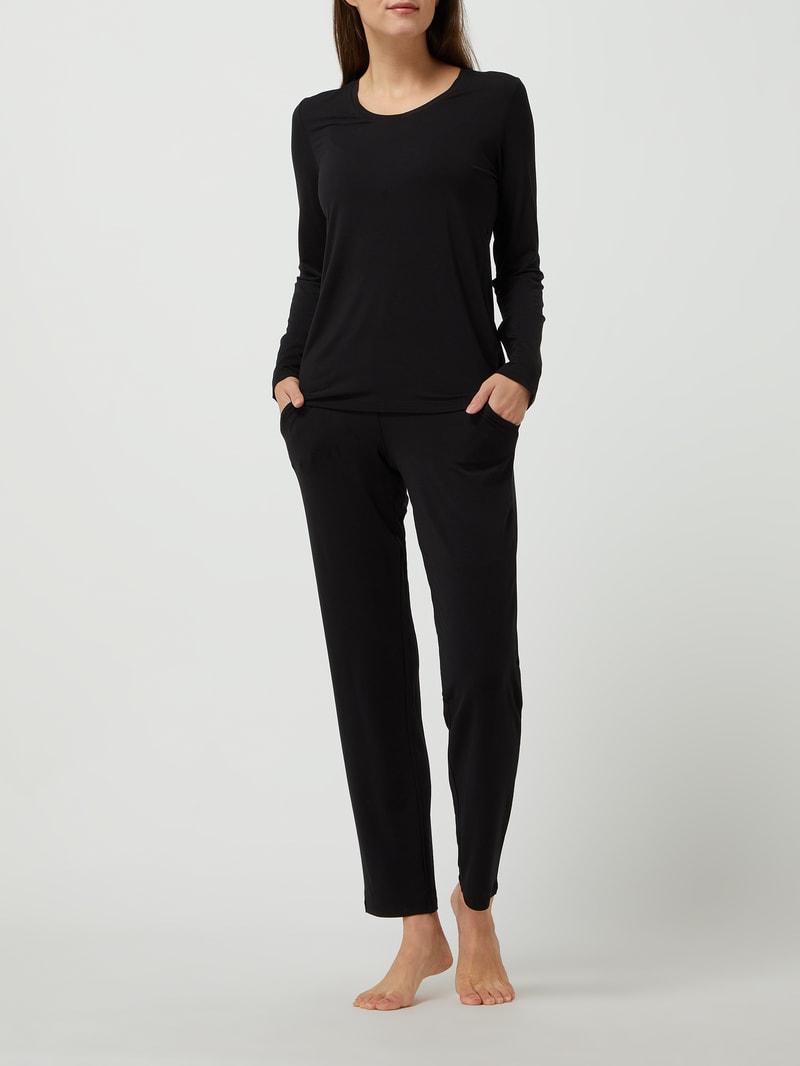 Longsleeve mit Stretch-Anteil in schwarz