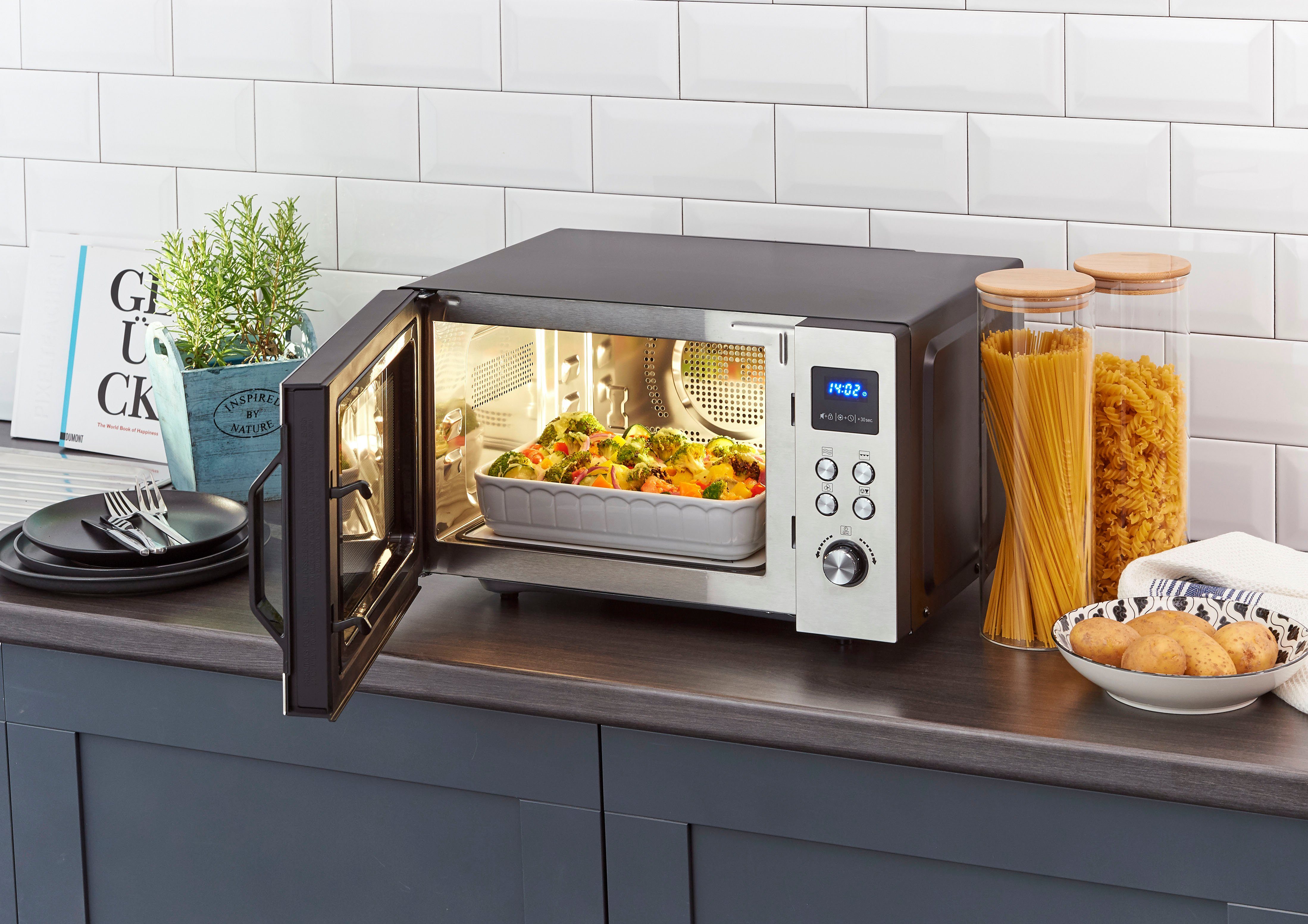 Severin Mikrowelle MW 7777, Grill, Heißluft, Mikrowelle, 25 l, mit 8 Automatikprogrammen