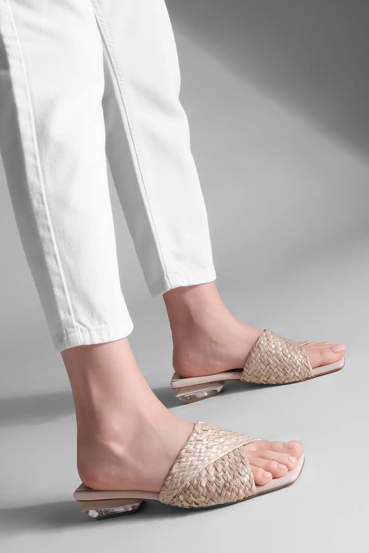 Marjin  Pantolette - Beige - Flacher Absatz