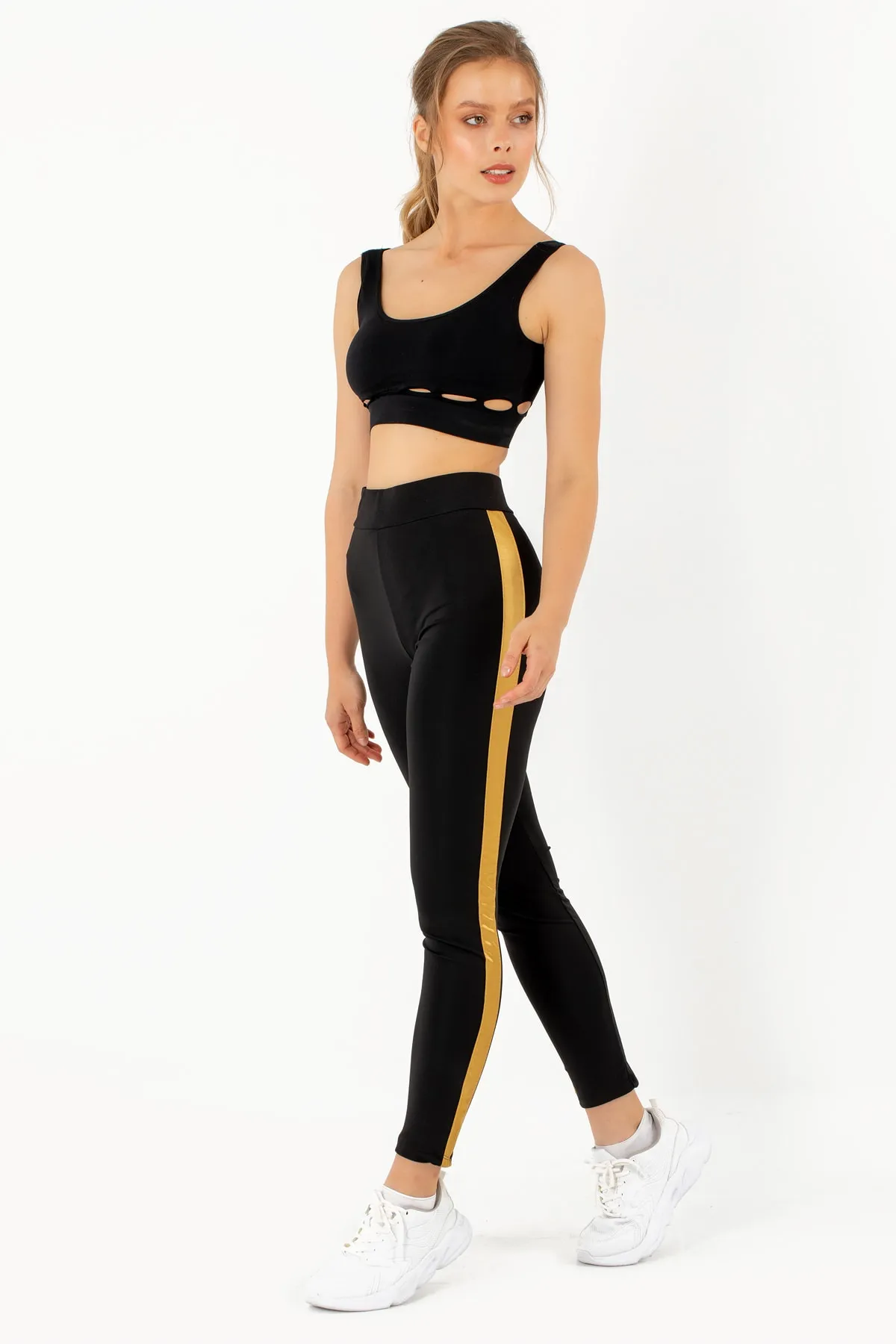 Doremi  Schwarze dicke gestreifte Strumpfhose für Damen