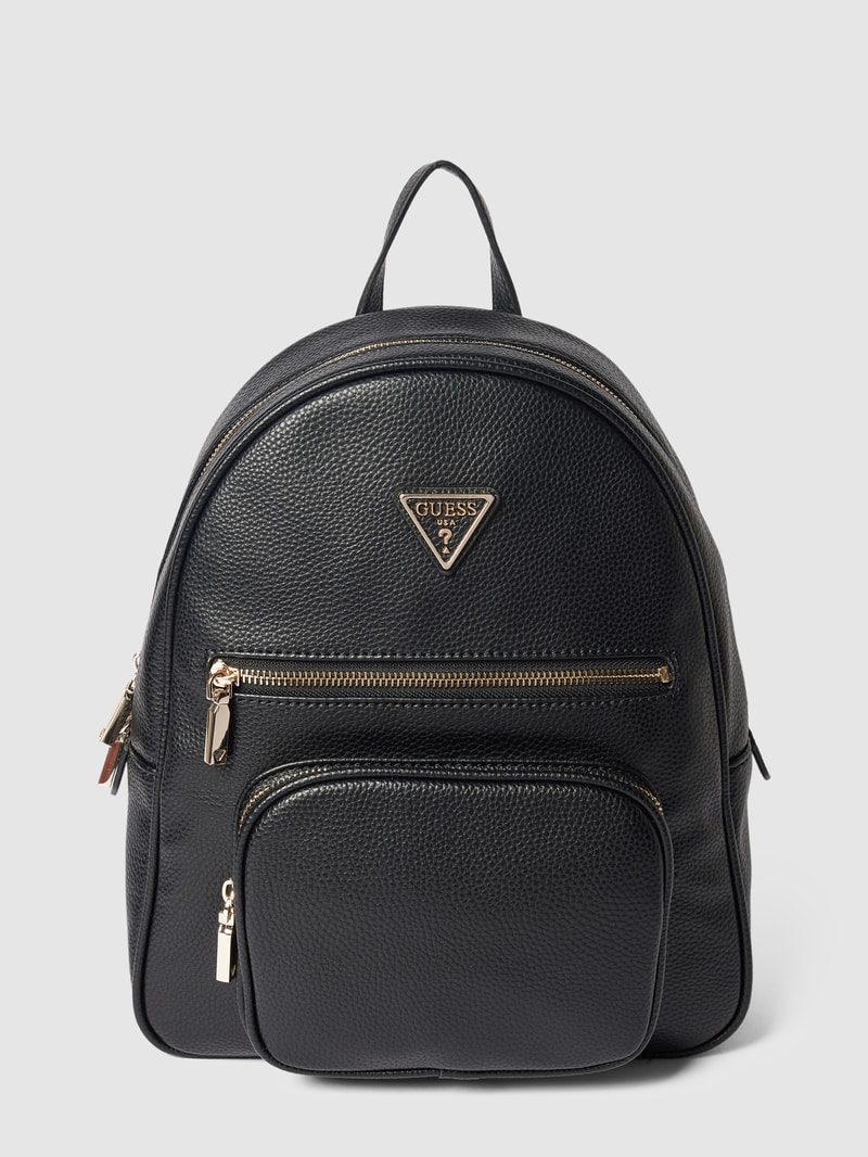 Rucksack mit Label-Detail Modell 'ELEMENTS' in schwarz