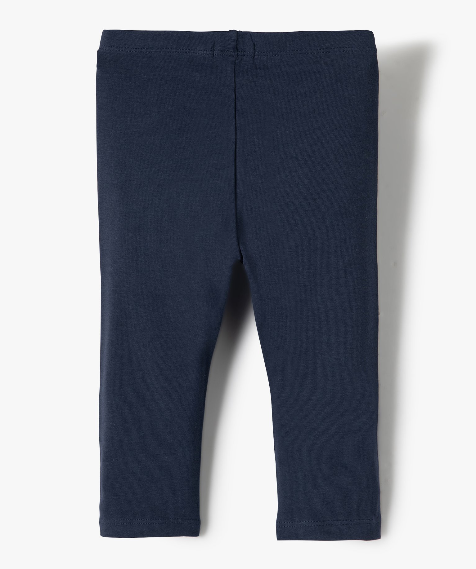 Legging bébé fille long en coton stretch bleu fonce | GEMO
