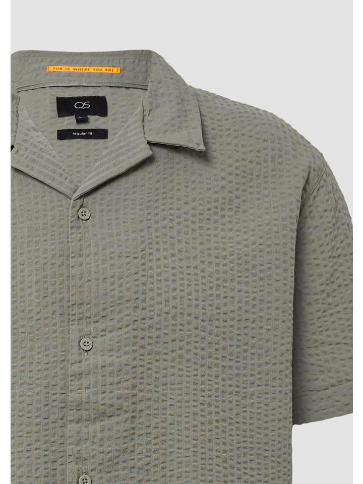 QS Hemd kurzarm in Olive günstig kaufen