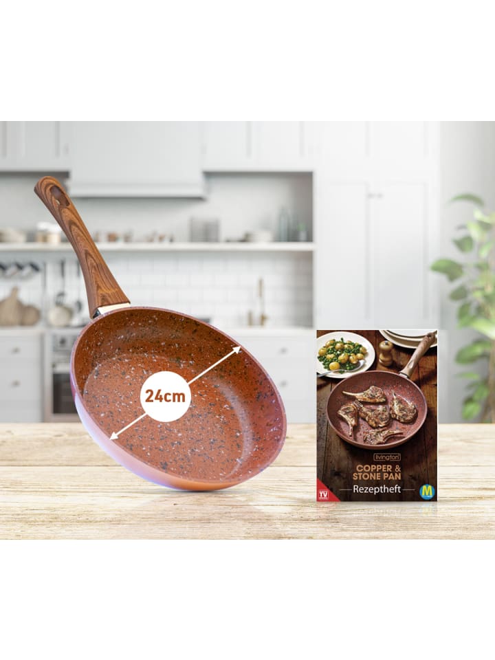 Livington Pfanne Copper & Stone Pan 24 in Rot günstig kaufen onesize