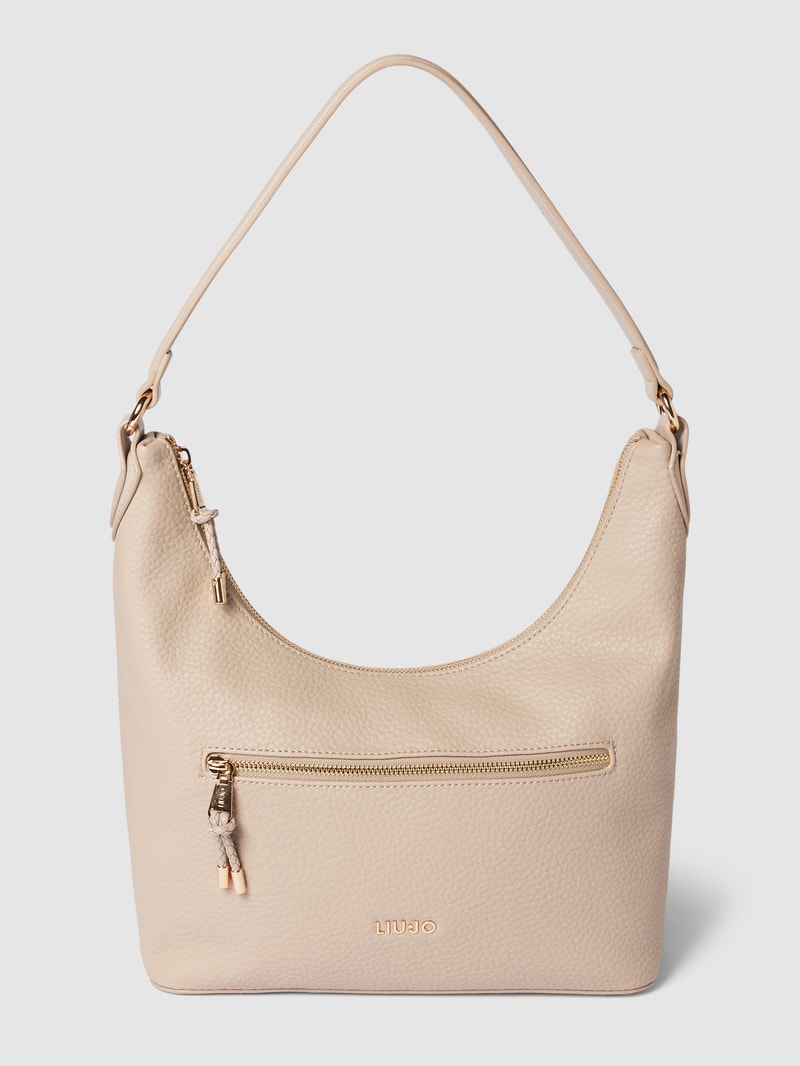 Hobo Bag mit Label-Detail Modell 'Ondina' in sand