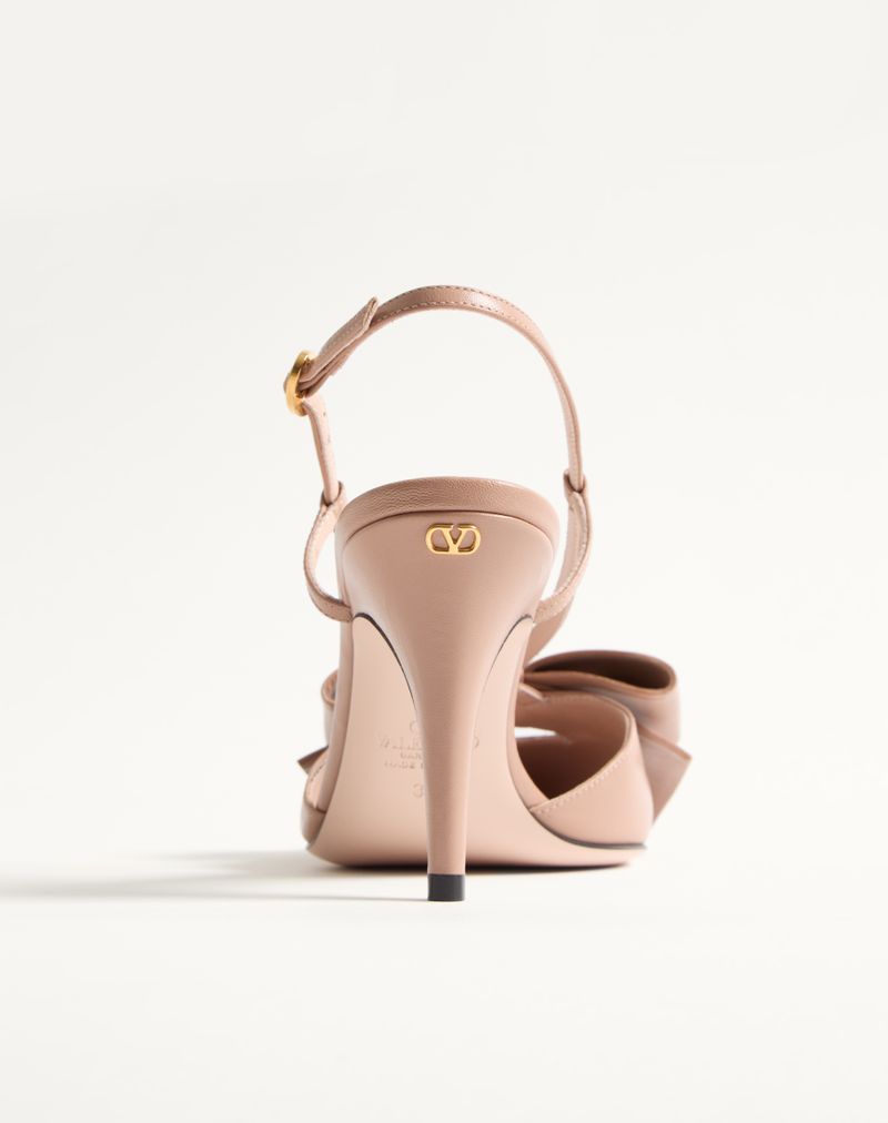 Sapatos de salto Bowow Slingback em couro de cabra de 85 mm