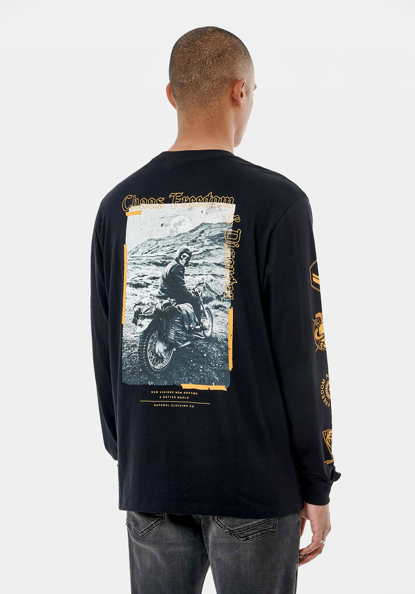REGAN  T-shirt noir homme 100% coton