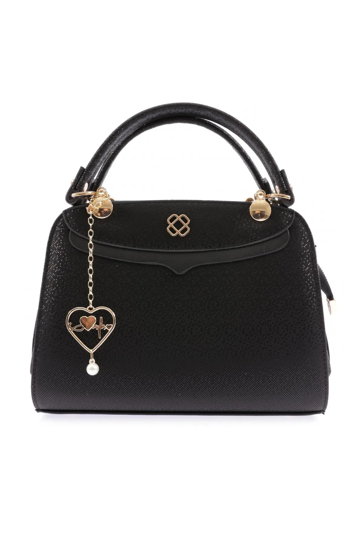 DGN  3237 Schwarze Mosaik-Schulter- und Handtasche für Damen