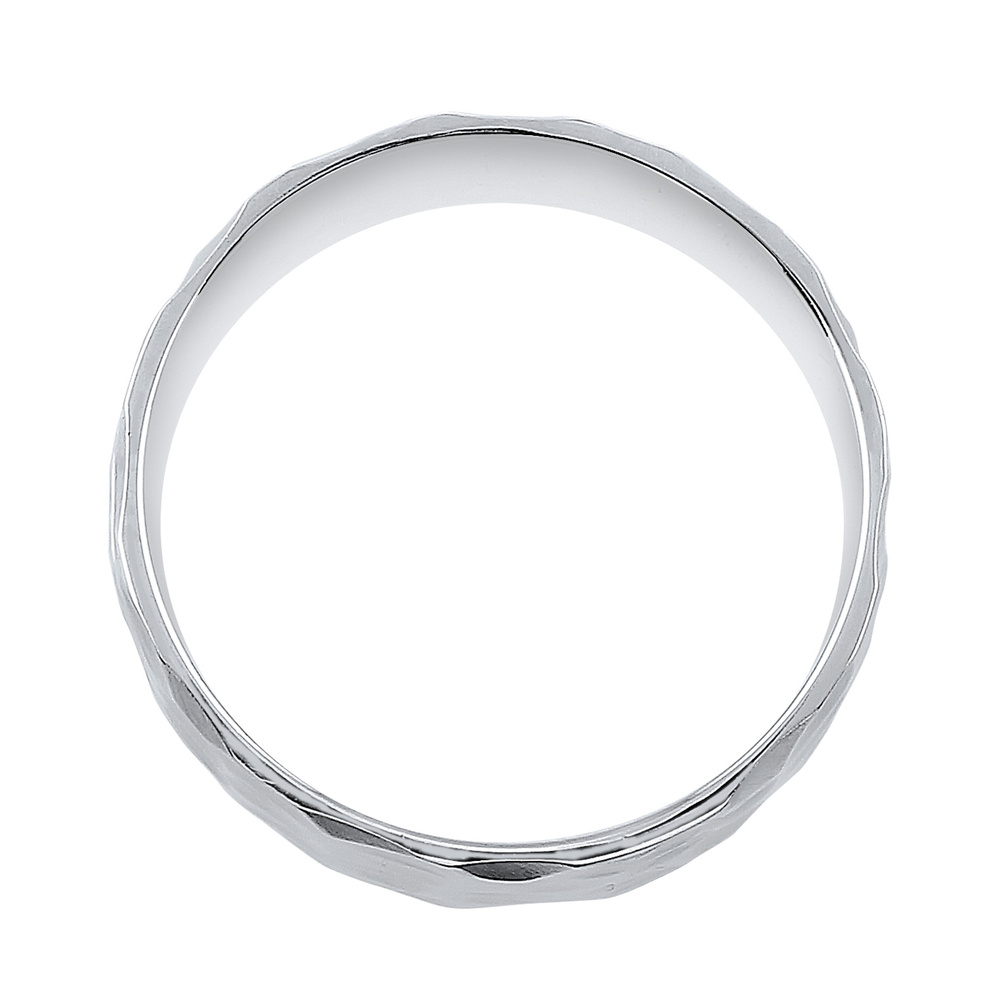 Elli Elli Bague Femmes Bande Basique Martelé en Argent Sterling 925 Bague