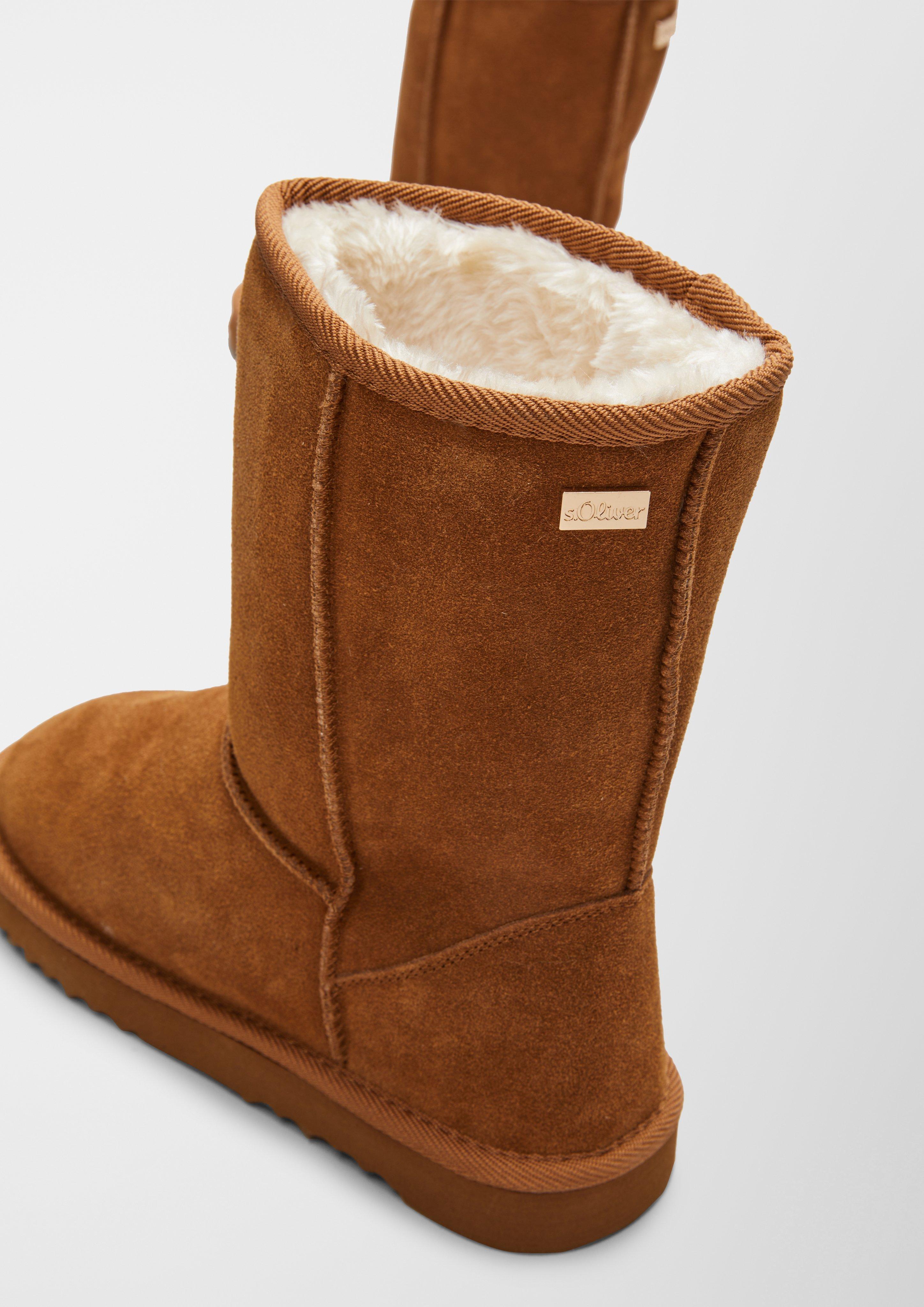 Gefütterte Velourslederstiefel  6006579-311