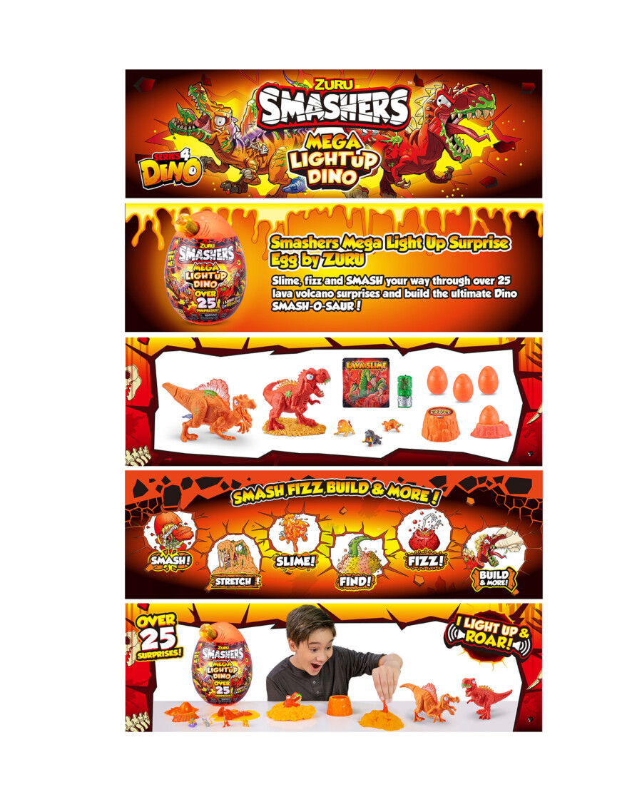 Smashers Mega Light Up Surprise Egg Dino