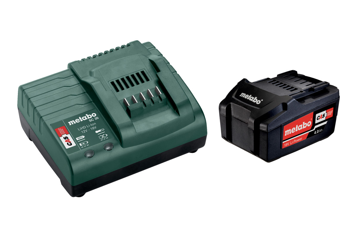 Metabo tartozékok 685192000 akkumulátorcsomag 1 x 18 V 4,0 Ah Li-ion + 1 x töltő SC 30