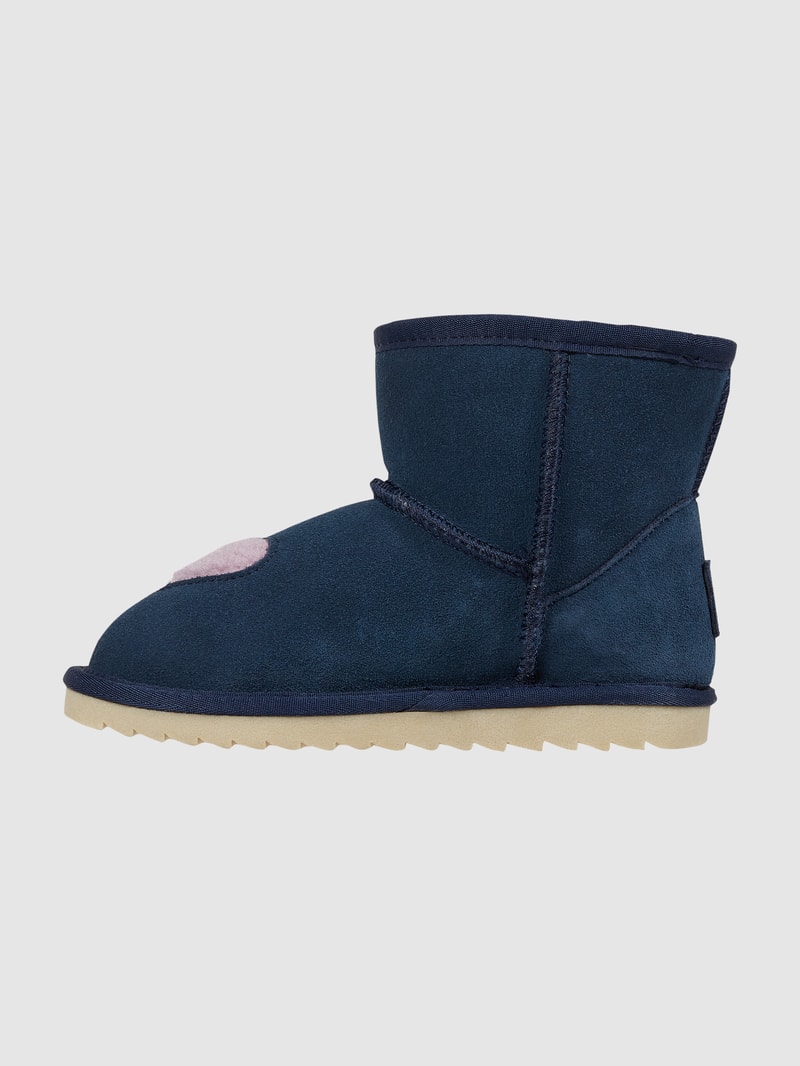 Boots aus Veloursleder in marineblau
