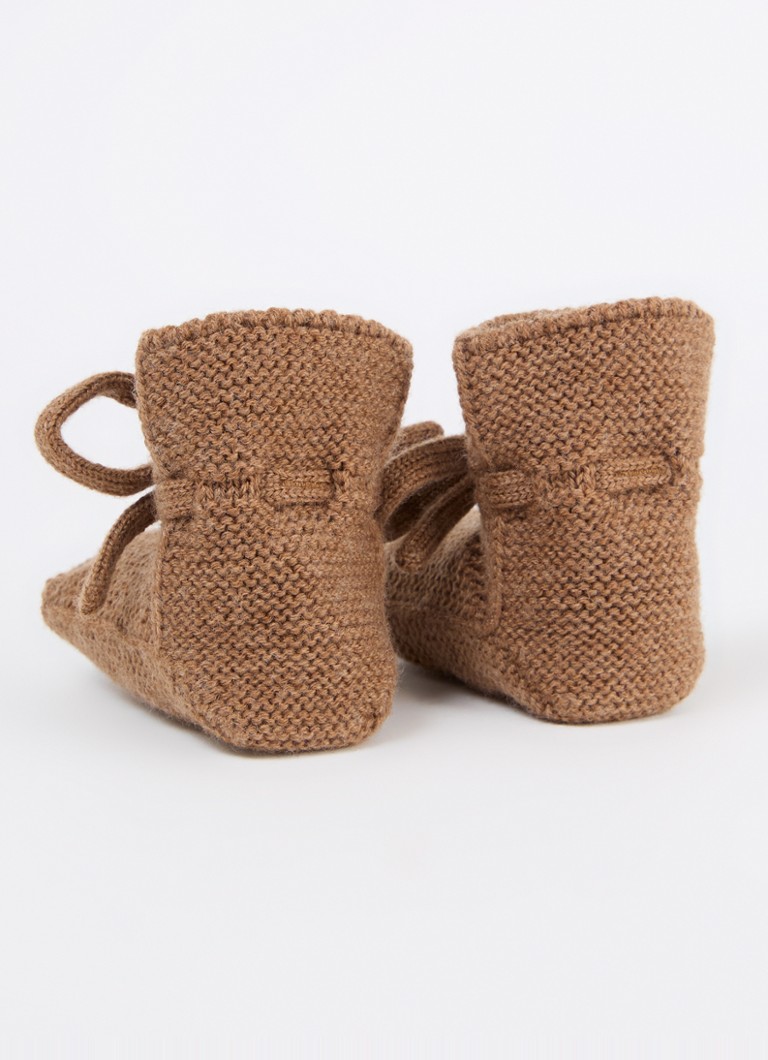 Pantofi albi din lână merinos pentru bebeluși