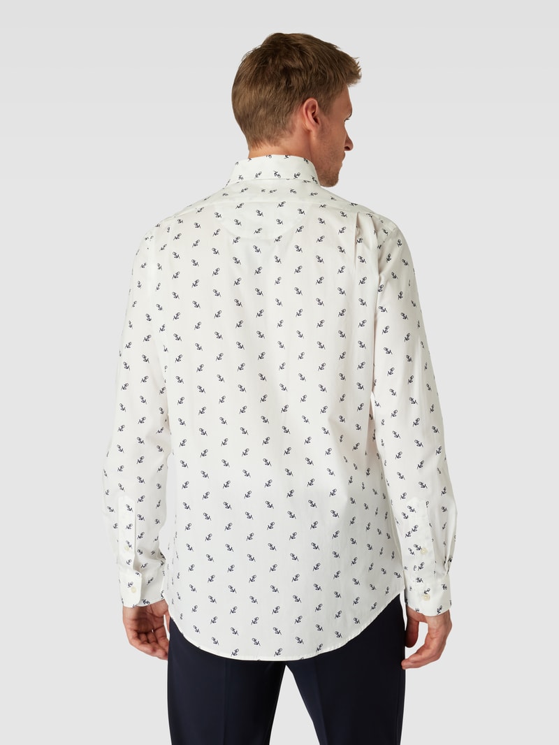 Custom Fit Freizeithemd mit Allover-Muster in bleu