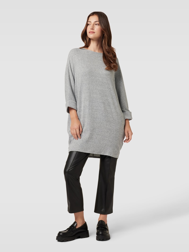 Oversized T-Shirt mit Rundhalsausschnitt in hellgrau meliert